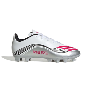 Kids' adidas F50 Messi Club FG/MG Molded Soccer Cleats Little 2 White/Red