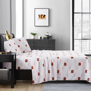 Logo Brands Cincinnati Bengals Scatter Bedding Sheet Set Queen