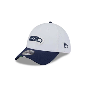Seattle Seahawks New Era 2025 Training Camp 39Thirty Flexfit Hat S/M White