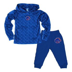 Wes and Willy Baby Boise State Broncos All-Over Print Sweatshirt & Pant Set