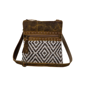 Myra Sand Weaver Crossbody White