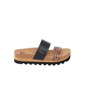 Women's Reef Cushion Vista Hi Slide Sandals 9 Leopard Duo