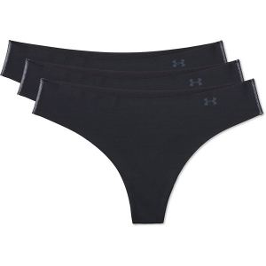 Women's Under Armour Pure Stretch Thong Underwear 3 Pack XSmall Black