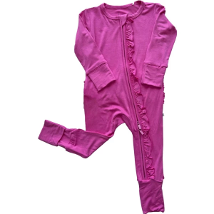 Girls' Laree + Co Korrie Bamboo Zip Convertible Pajamas Baby Micro Preemie Pink