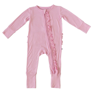 Girls' Laree + Co Lilian Bamboo Ruffle Zip Convertible Pajamas Baby 6/9 mo. Floral