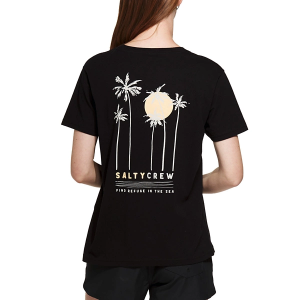 Women's Salty Crew Palm Set Boyfriend T-Shirt Small Black
