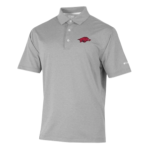 Arkansas Razorbacks Columbia Sand Tee Polo Large Cool Grey