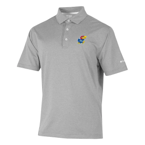 Kansas Jayhawks Columbia Sand Tee Polo Small Cool Grey