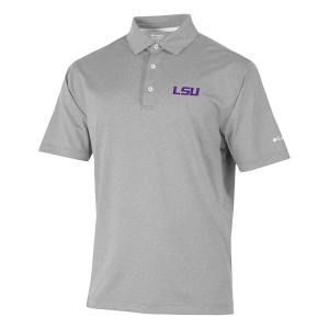 LSU Tigers Columbia Sand Tee Polo Large Cool Grey