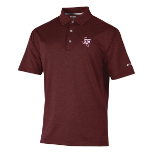 Texas A&M Aggies Columbia Sand Tee State Logo Polo Large Deep Maroon