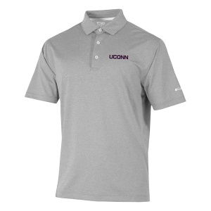 Connecticut Huskies Columbia Sand Tee Alternate Logo Polo Medium Cool Grey
