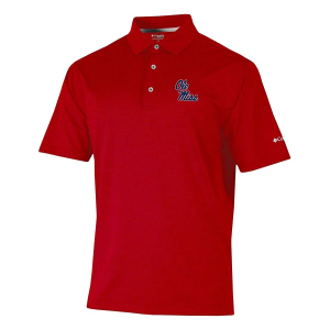 Mississippi Rebels Columbia Sand Tee Polo 2XLarge Intense Red
