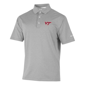 Virginia Tech Hokies Columbia Sand Tee Polo Small Cool Grey