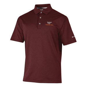 Virginia Tech Hokies Columbia Sand Tee Alternate Logo Polo XLarge Deep Maroon