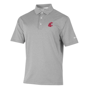Washington State Cougars Columbia Sand Tee Polo Medium Cool Grey