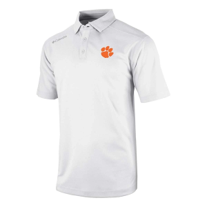 Clemson Tigers Columbia Shotgun Decorated Polo 2XLarge White