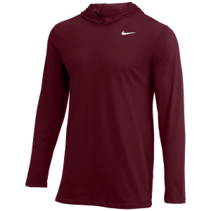 Men's Nike Dri-FIT Fitness Long Sleeve Shirt 3XLarge Deep Maroon/White