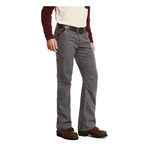 Men's Ariat FR M5 Straight Stretch DuraLight Canvas Stackable Straight Leg Work Utility Pants 34 Iron Gray
