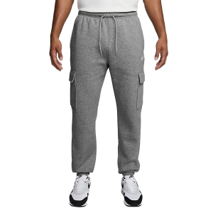 Men's Nike Club Fleece Cargo Sweatpants 2XLarge Tall Dk Grey Heather/Lt Smoke Grey/White Tall