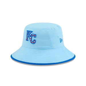 Kansas City Monarchs New Era 2025 Fourth Of July Bucket Hat One Size Light Blue