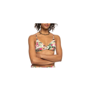 Women's Roxy Beach Classics Strappy Swim Bikini Top Medium Anthracite Palm