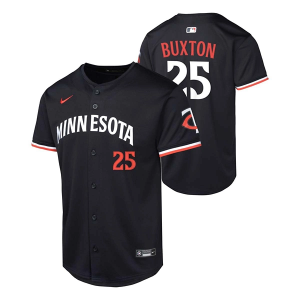 Kids' Minnesota Twins Byron Buxton #25 Nike Alternate Jersey Medium Blue
