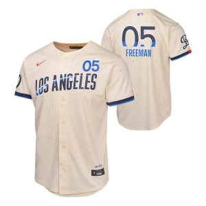 Kids' Los Angeles Dodgers Freddie Freeman #5 Nike City Connect Jersey Small Coconut