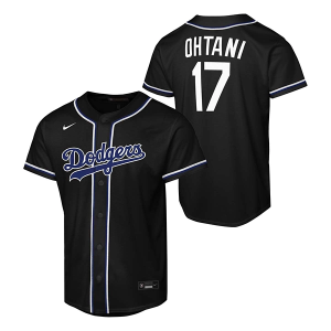 Kids' Los Angeles Dodgers Shohei Ohtani #17 Nike Black Replica Jersey Large Black