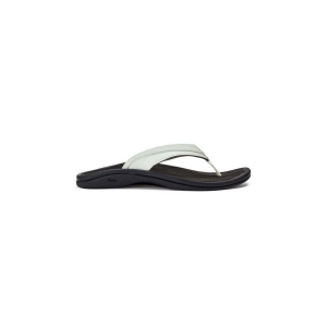 Women's OluKai Ohana Flip Flop Sandals 8 White/Black