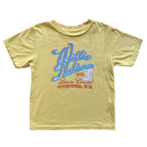 Kids' Rowdy Sprout Willie Nelson Austin T-Shirt 8/9 Yellow
