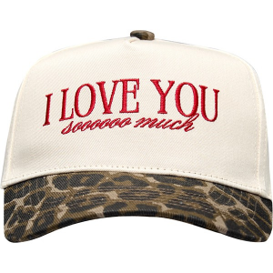 Women's KENZKUSTOMZ I Love You Sooooo Much Leopard Vintage Snapback Hat One Size Cheetah