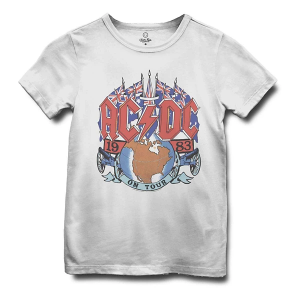 Kids' Junk Food ACDC 1983 On Tour T-Shirt Small White