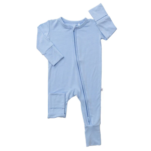 Laree + Co Lillian Trisomy 18 Bamboo Zip Convertible Pajamas Baby 6/9 mo. Trisomy 18 Blue