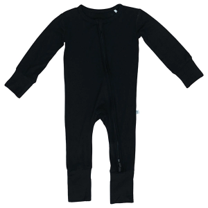 Boys' Laree + Co Allie Bamboo Zip Convertible Pajamas Baby Newborn Black