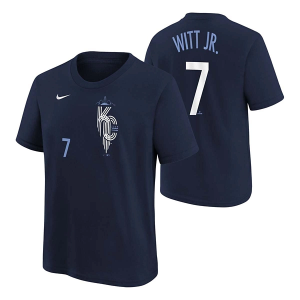 Kids' Kansas City Royals Bobby Witt Jr. #7 City Connect FUSE Name & Number T-Shirt Medium Navy
