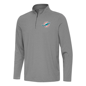 Miami Dolphins Antigua Twine 1/4 Zip 3XLarge Black/White