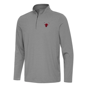 Chicago Bulls Antigua Twine 1/4 Zip 3XLarge Black/White