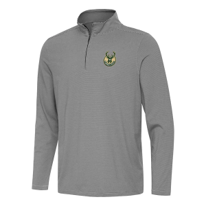 Milwaukee Bucks Antigua Twine 1/4 Zip 3XLarge Black/White