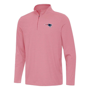 New England Patriots Antigua Twine 1/4 Zip Small Dark Red/White