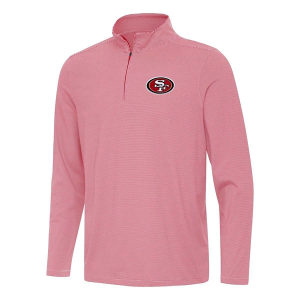 San Francisco 49ers Antigua Twine 1/4 Zip Small Dark Red/White