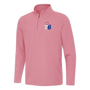 Philadelphia 76ers Antigua Twine 1/4 Zip Small Dark Red/White