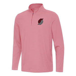 Portland Trail Blazers Antigua Twine 1/4 Zip Small Dark Red/White