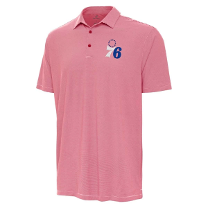 Philadelphia 76ers Twine Antigua Polo Small Dark Red/White