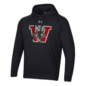 Wisconsin Badgers Under Armour Hoodie 2XLarge Black