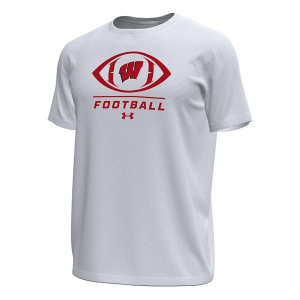Wisconsin Badgers Under Armour Faulk Football T-Shirt 2XLarge White