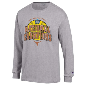 Texas Longhorns Champion 2025 NCAA Softball National Champions T-Shirt Large Oxford Grey