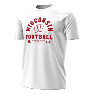 Wisconsin Badgers Under Armour Sideline Performance Football T-Shirt XLarge White