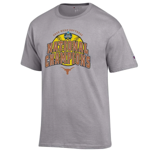 Texas Longhorns Champion 2025 NCAA Softball National Champions T-Shirt Large Oxford Grey