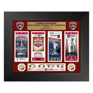 Highland Mint Florida Panthers Deluxe Road to the 2025 Stanley Cup Ticket Gold Coin Photo Mint