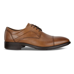 Men's ECCO Citytray Cap Toe Dress Shoes Regular 45 Amber